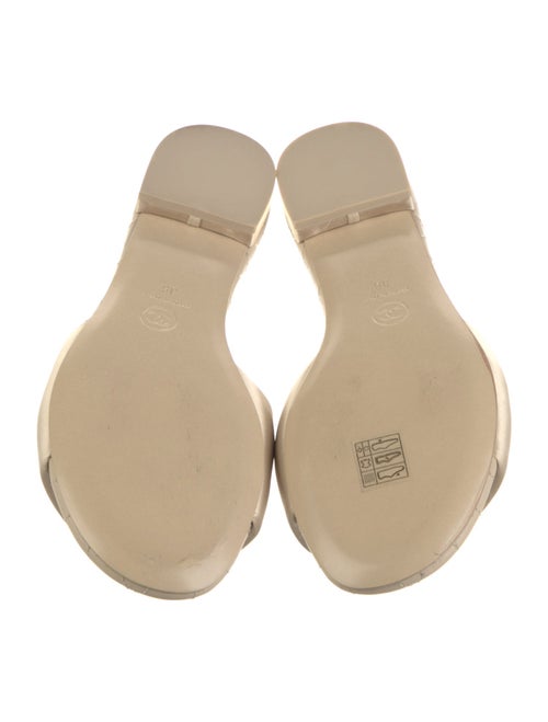 Chanel Interlocking CC Logo Satin Slides