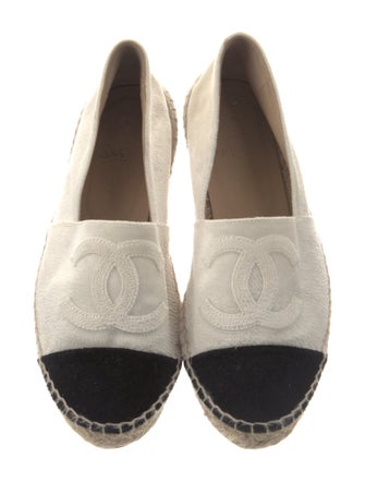 Chanel Interlocking CC Logo Velvet Espadrilles