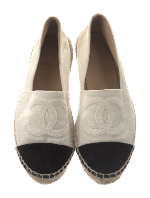 Chanel Interlocking CC Logo Velvet Espadrilles