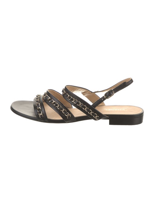 Chanel 2022 Interlocking CC Logo Slingback Sandals
