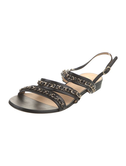 Chanel 2022 Interlocking CC Logo Slingback Sandals