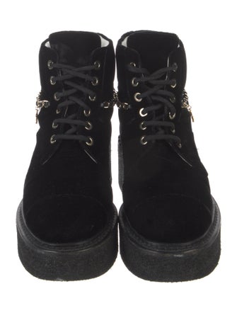 Chanel 2022 Interlocking CC Logo Combat Boots