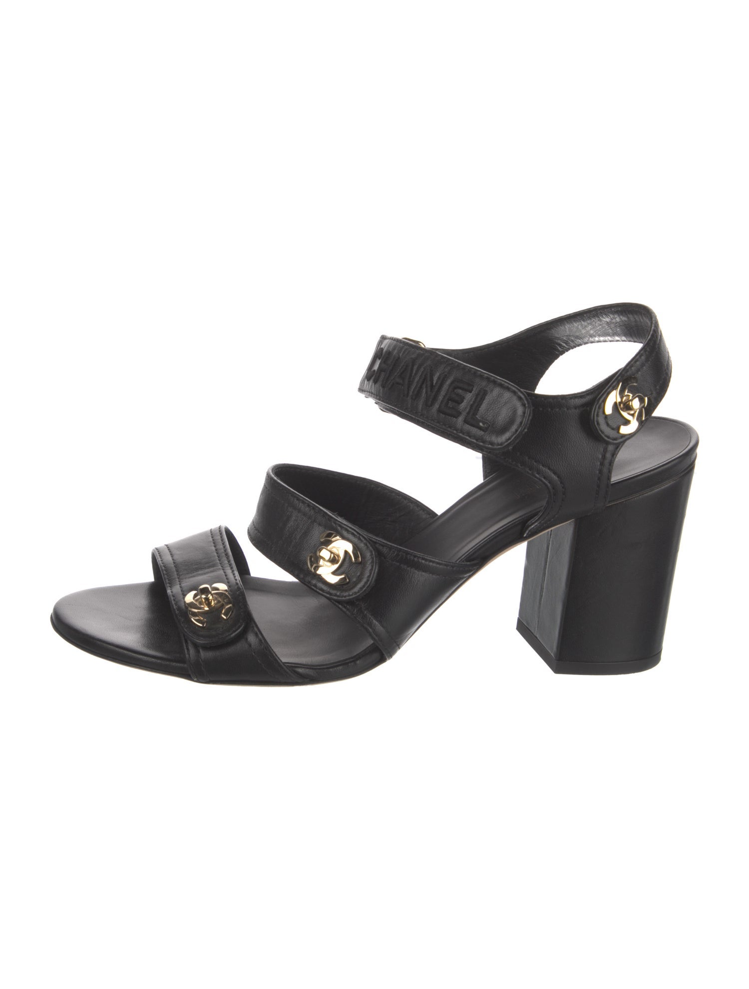 Chanel 2021 Interlocking CC Logo Slingback Sandals