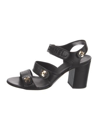 Chanel 2021 Interlocking CC Logo Slingback Sandals