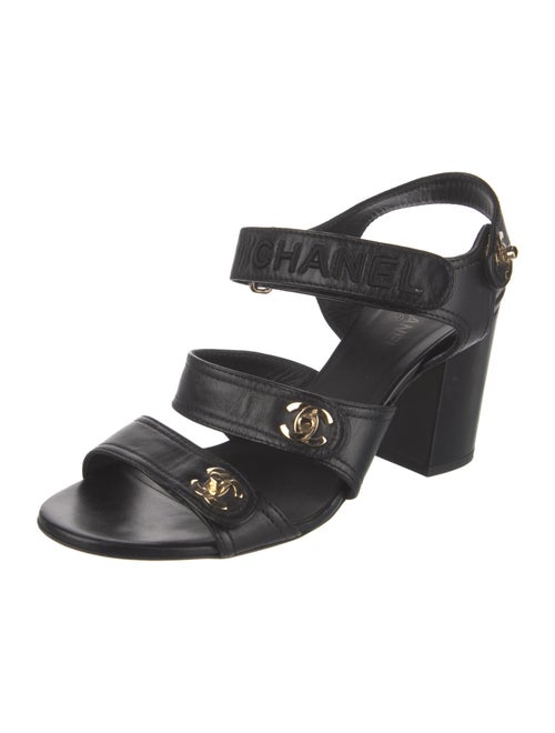 Chanel 2021 Interlocking CC Logo Slingback Sandals