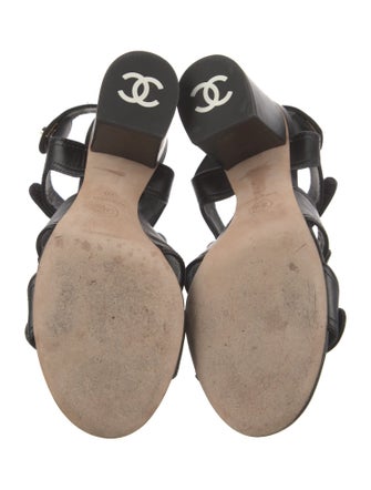 Chanel 2021 Interlocking CC Logo Slingback Sandals