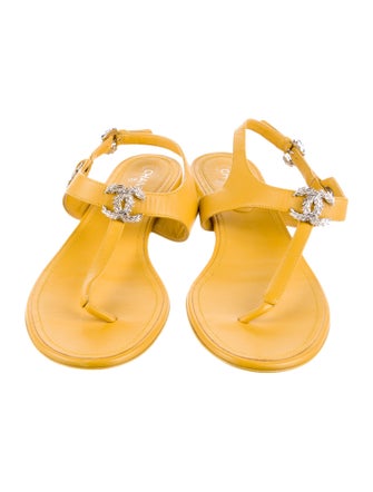 Chanel 2022 Interlocking CC Logo T-Strap Sandals