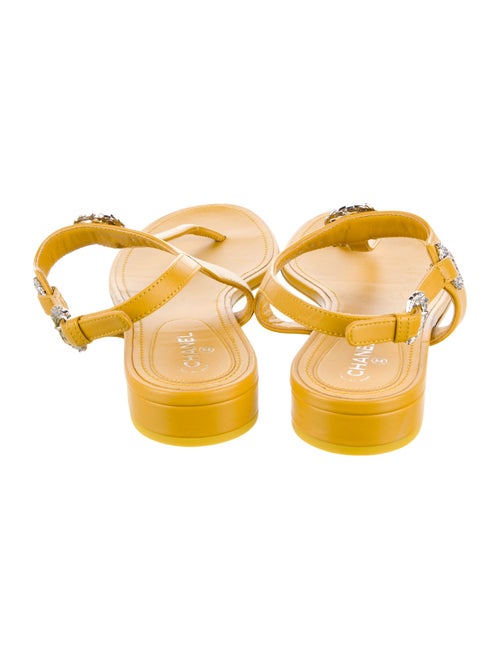 Chanel 2022 Interlocking CC Logo T-Strap Sandals