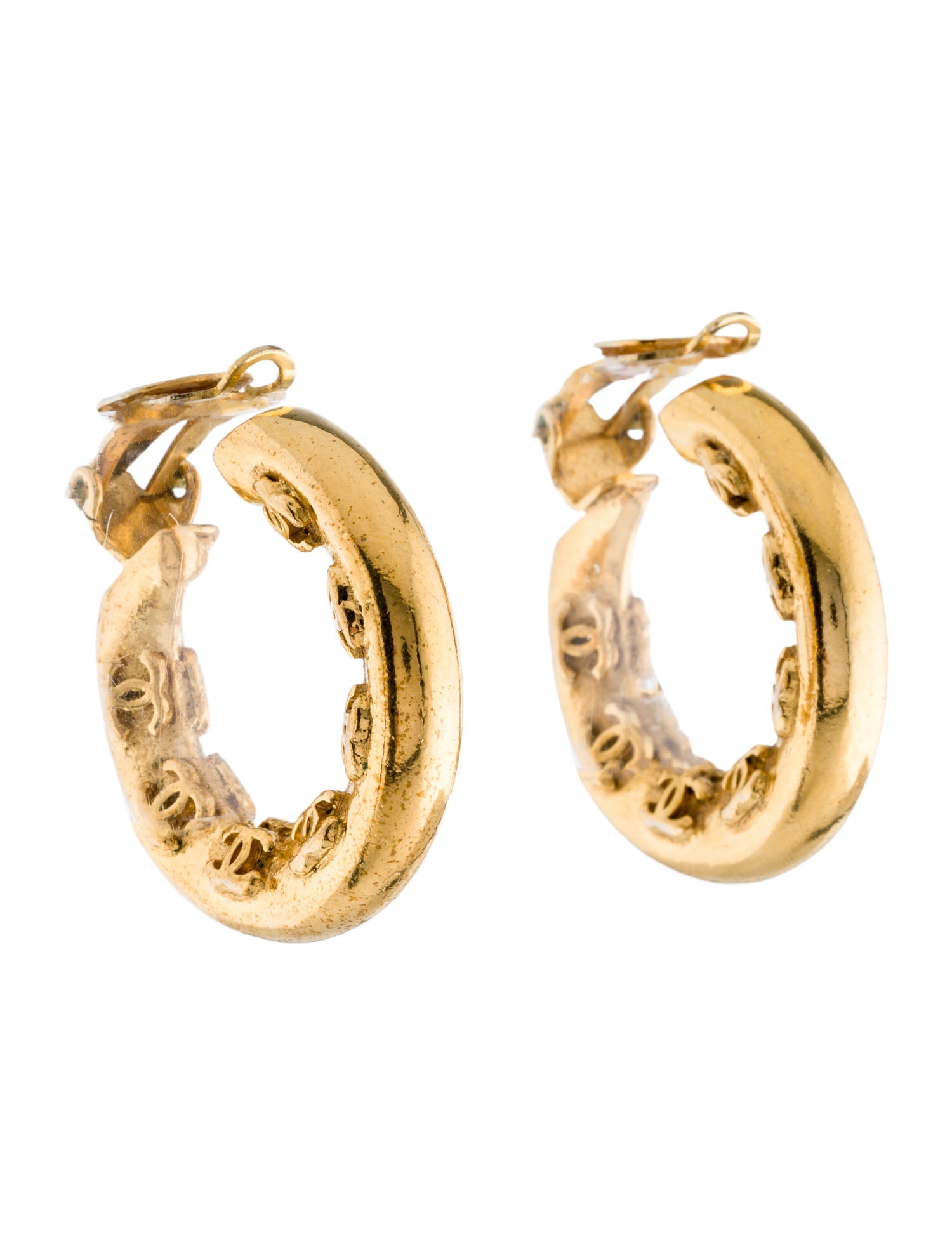 Chanel Vintage CC Clip-On Hoop Earrings