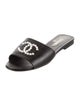 Chanel Interlocking CC Logo Lambskin Slides