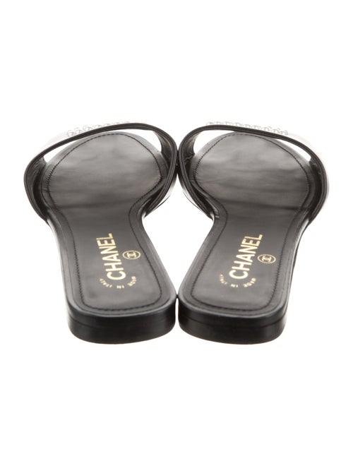 Chanel Interlocking CC Logo Lambskin Slides