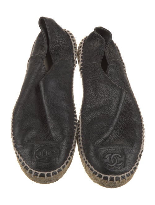 Chanel Interlocking CC Logo Leather Espadrilles