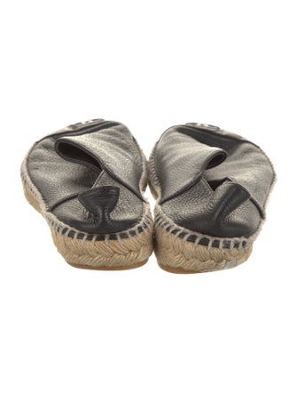 Chanel Interlocking CC Logo Leather Espadrilles