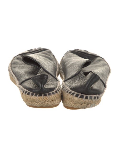 Chanel Interlocking CC Logo Leather Espadrilles