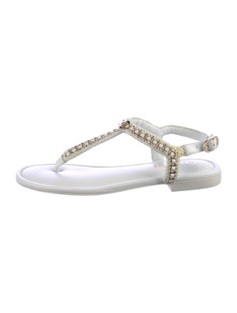 Chanel 2022 Interlocking CC Logo T-Strap Sandals