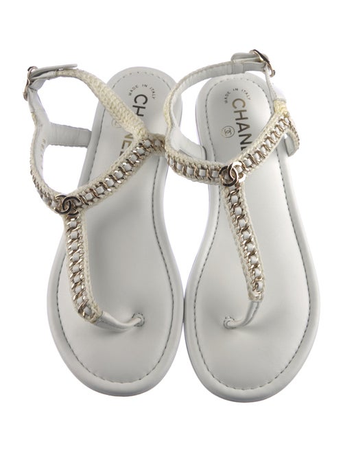 Chanel 2022 Interlocking CC Logo T-Strap Sandals