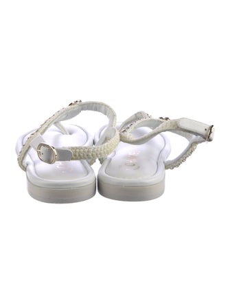 Chanel 2022 Interlocking CC Logo T-Strap Sandals