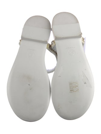 Chanel 2022 Interlocking CC Logo T-Strap Sandals