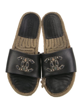 Chanel Interlocking CC Logo Calfskin Espadrilles
