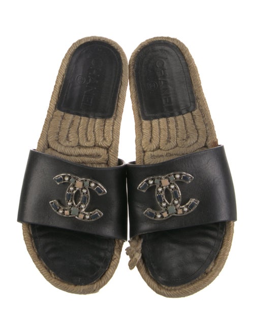 Chanel Interlocking CC Logo Calfskin Espadrilles