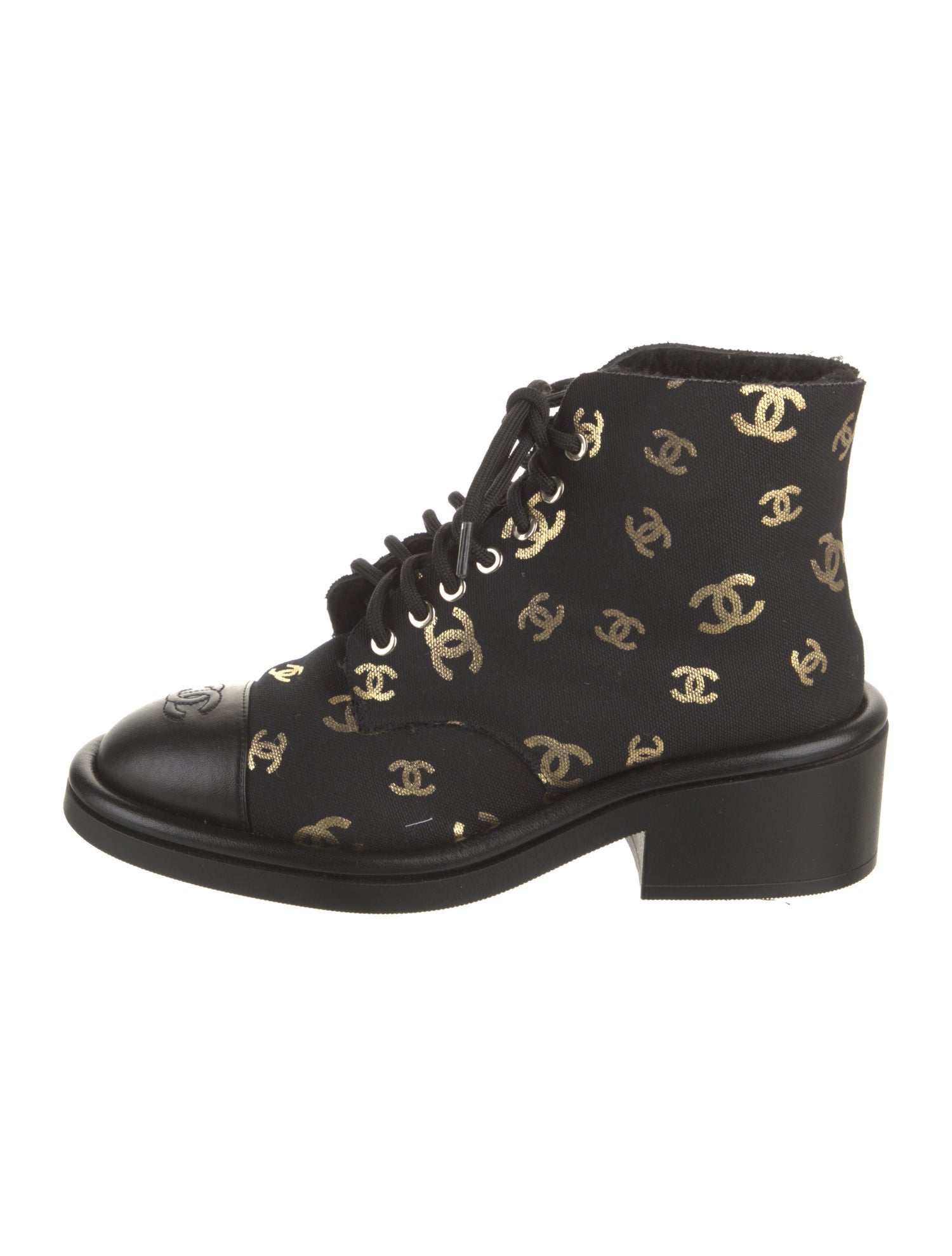 Chanel 2022 Interlocking CC Logo Combat Boots