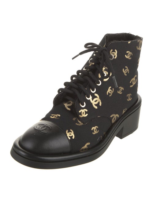Chanel 2022 Interlocking CC Logo Combat Boots