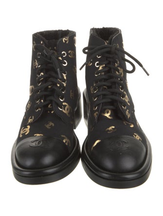Chanel 2022 Interlocking CC Logo Combat Boots