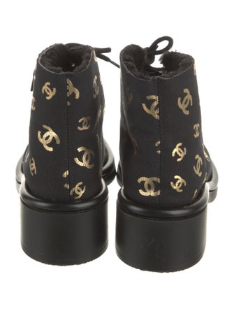 Chanel 2022 Interlocking CC Logo Combat Boots