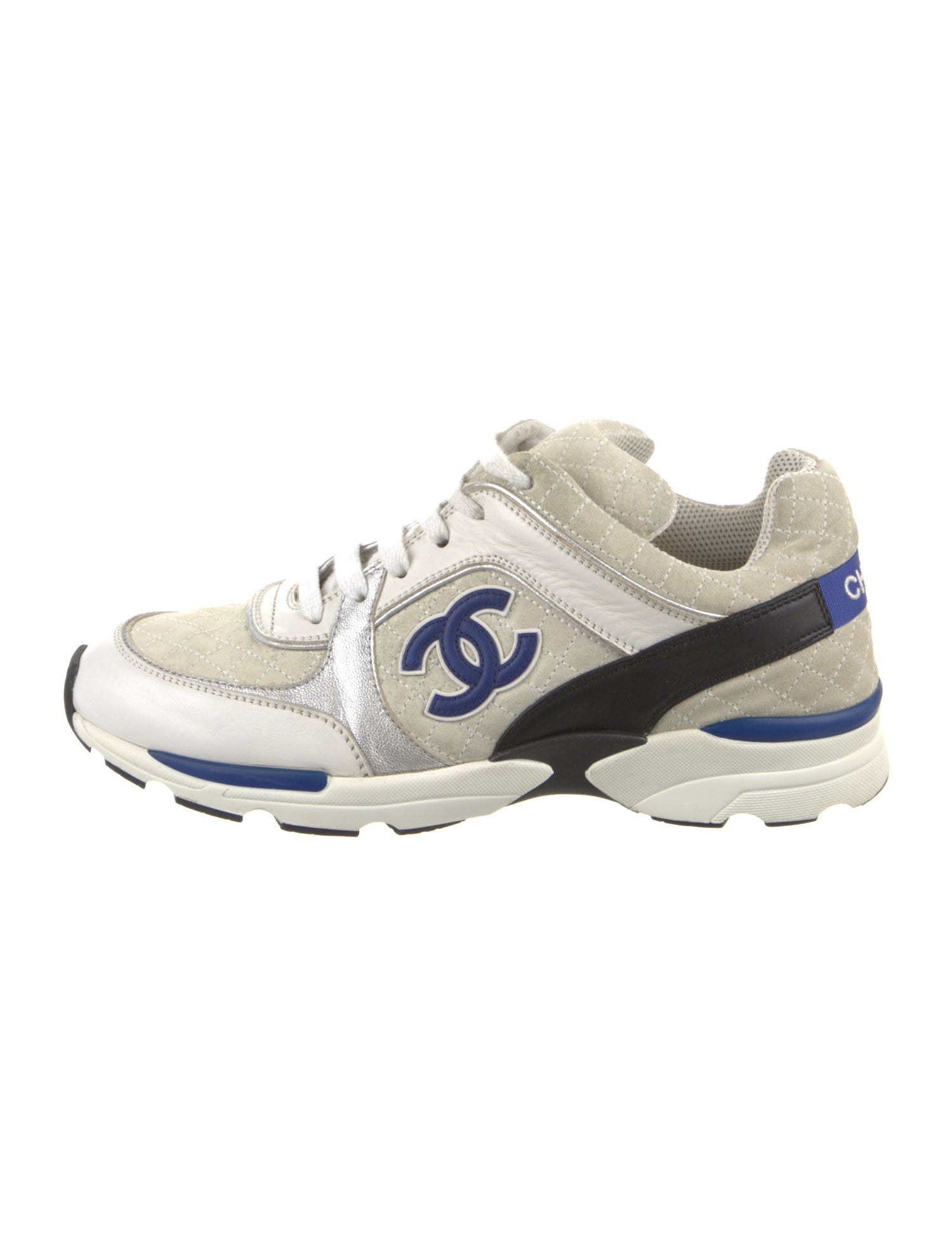 Chanel Interlocking CC Logo Suede Sneakers