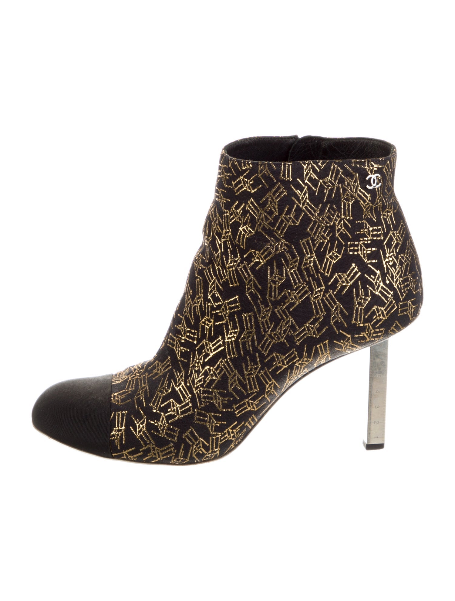 Chanel Interlocking CC Logo Canvas Boots