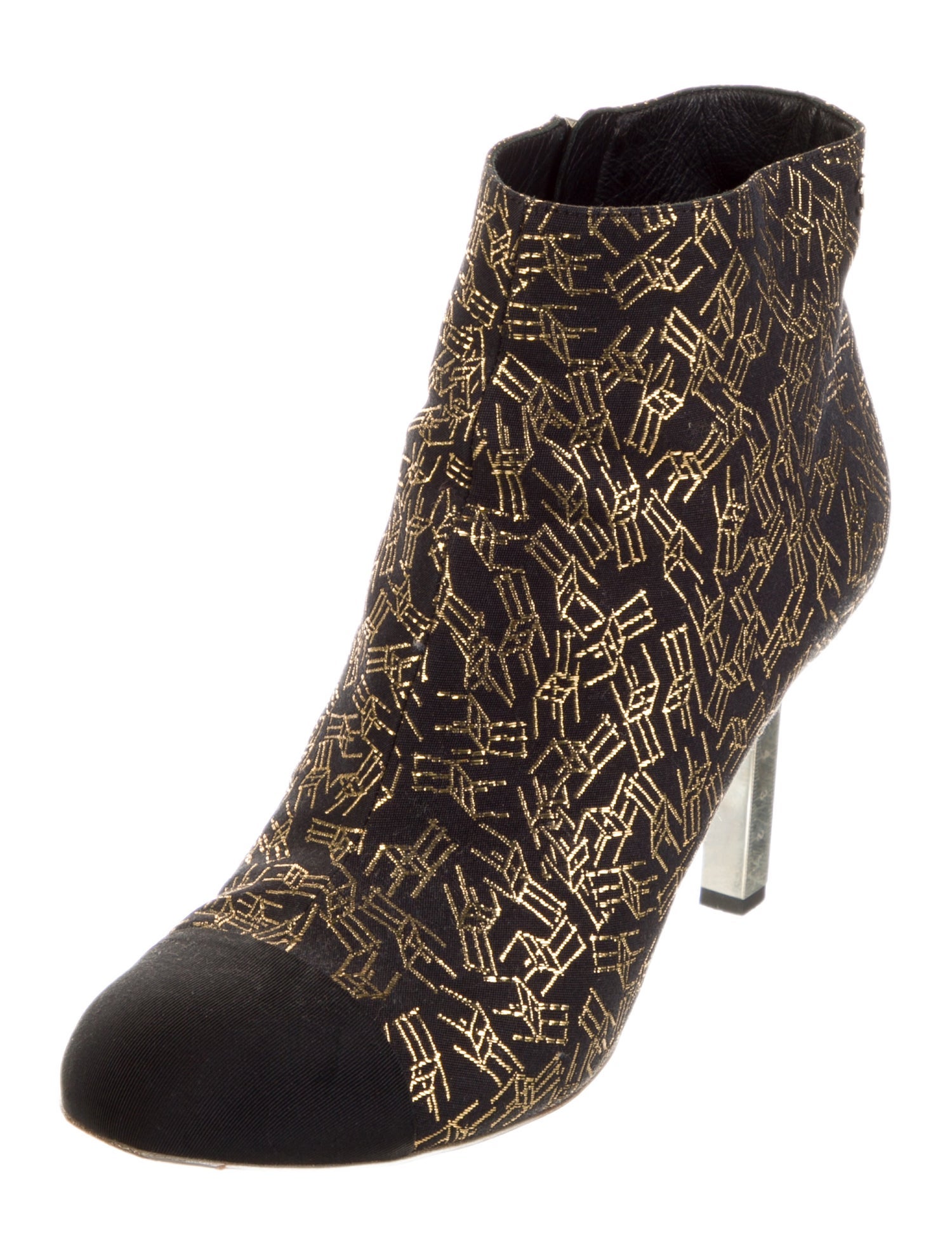 Chanel Interlocking CC Logo Canvas Boots