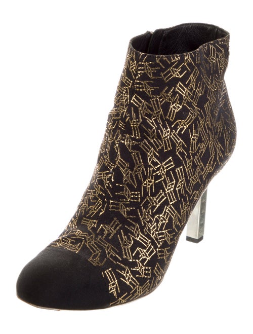 Chanel Interlocking CC Logo Canvas Boots