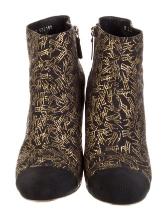 Chanel Interlocking CC Logo Canvas Boots