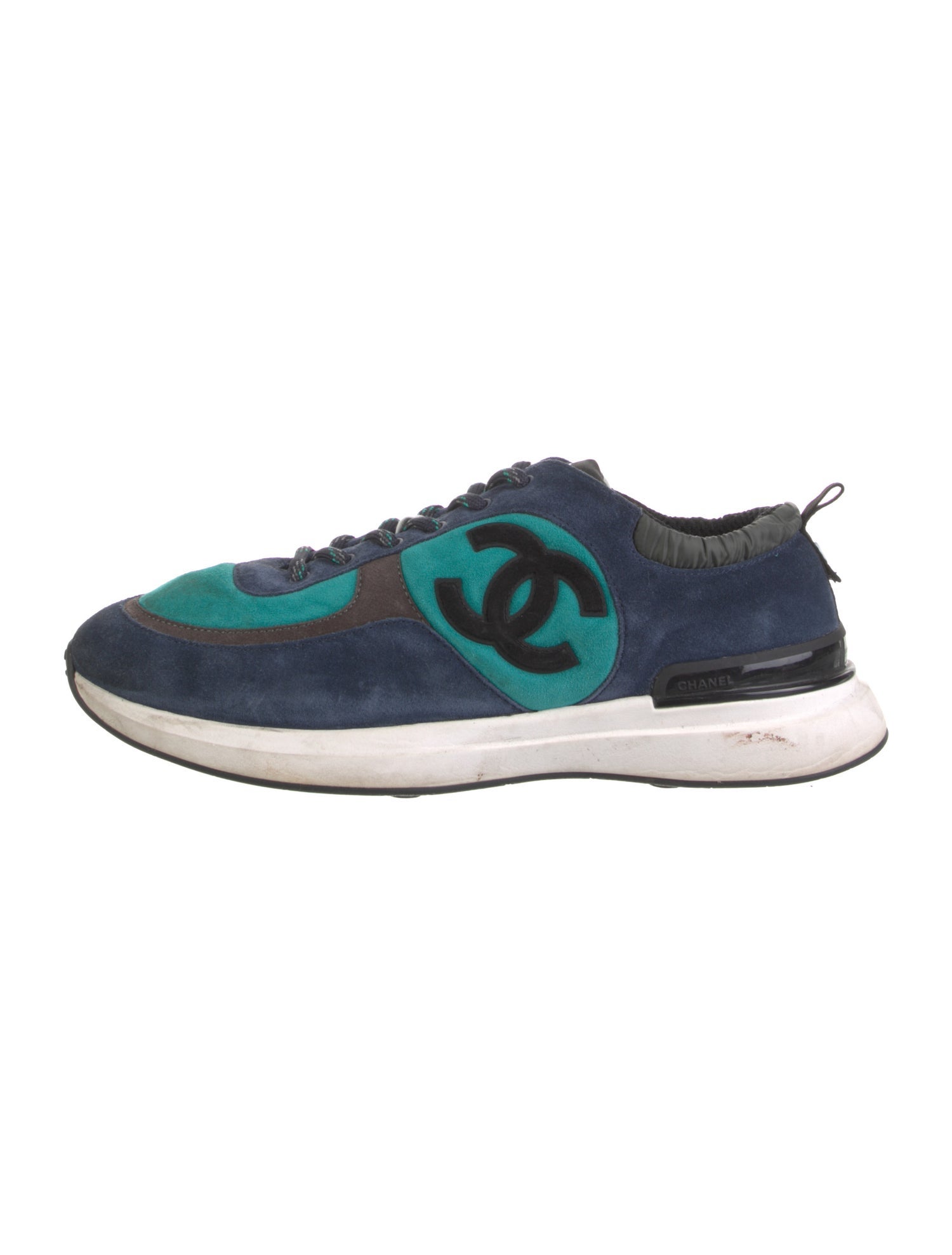 Chanel Interlocking CC Logo Suede Sneakers