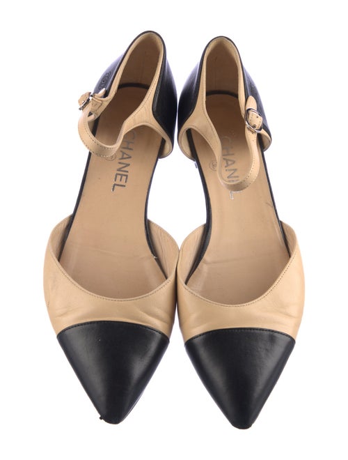 Chanel Interlocking CC Logo Leather D'Orsay Flats