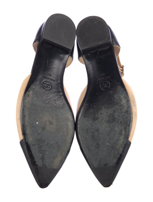 Chanel Interlocking CC Logo Leather D'Orsay Flats