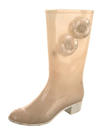 Chanel 2010 Interlocking CC Logo Rain Boots