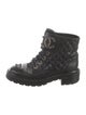 Chanel Interlocking CC Logo Leather Combat Boots
