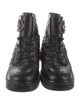 Chanel Interlocking CC Logo Leather Combat Boots