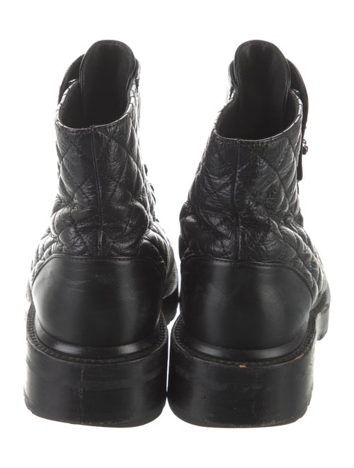 Chanel Interlocking CC Logo Leather Combat Boots