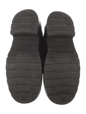 Chanel Interlocking CC Logo Leather Combat Boots