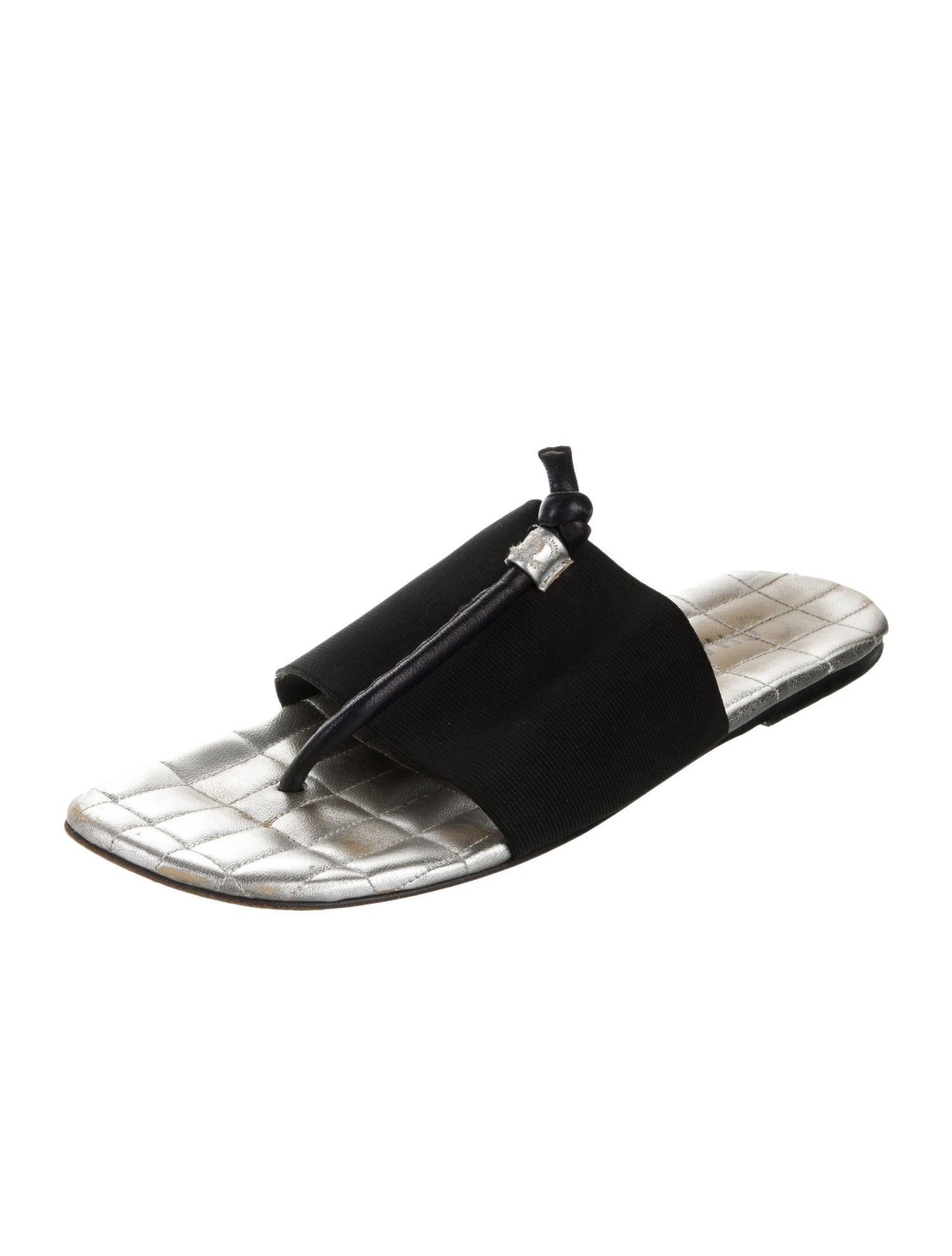 Chanel Interlocking CC Logo Flip Flops