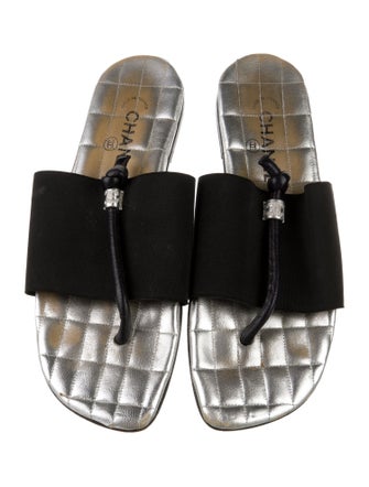 Chanel Interlocking CC Logo Flip Flops