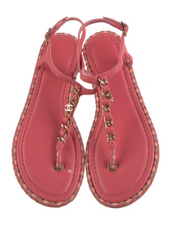 Chanel 2017 Interlocking CC Logo T-Strap Sandals