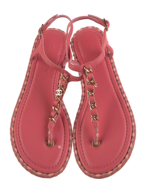 Chanel 2017 Interlocking CC Logo T-Strap Sandals