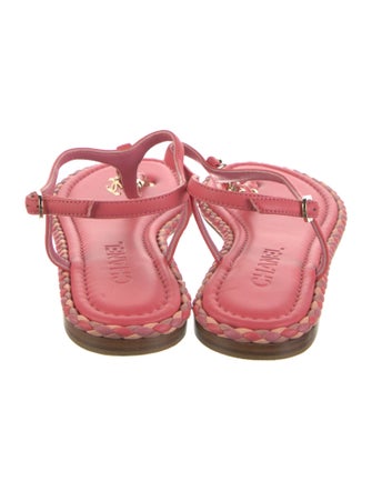 Chanel 2017 Interlocking CC Logo T-Strap Sandals