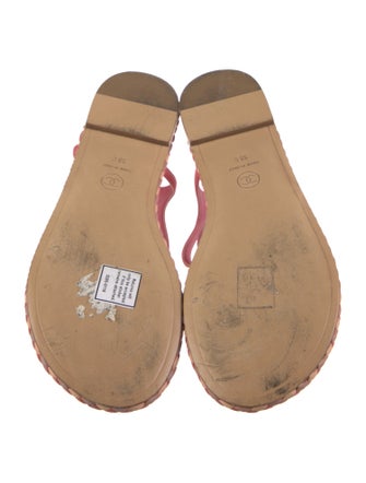 Chanel 2017 Interlocking CC Logo T-Strap Sandals