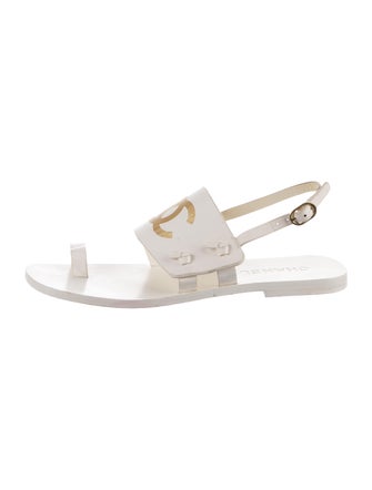 Chanel 2021 Interlocking CC Logo Slingback Sandals