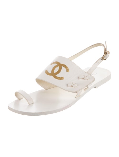 Chanel 2021 Interlocking CC Logo Slingback Sandals