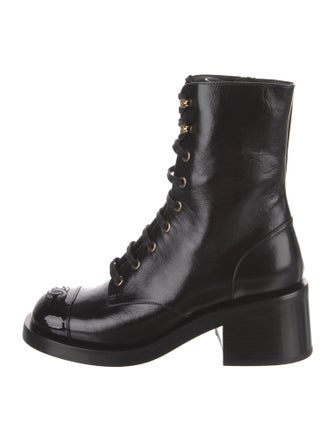 Chanel 2025 Interlocking CC Logo Combat Boots